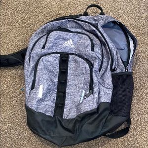 grey & black adidas backpack